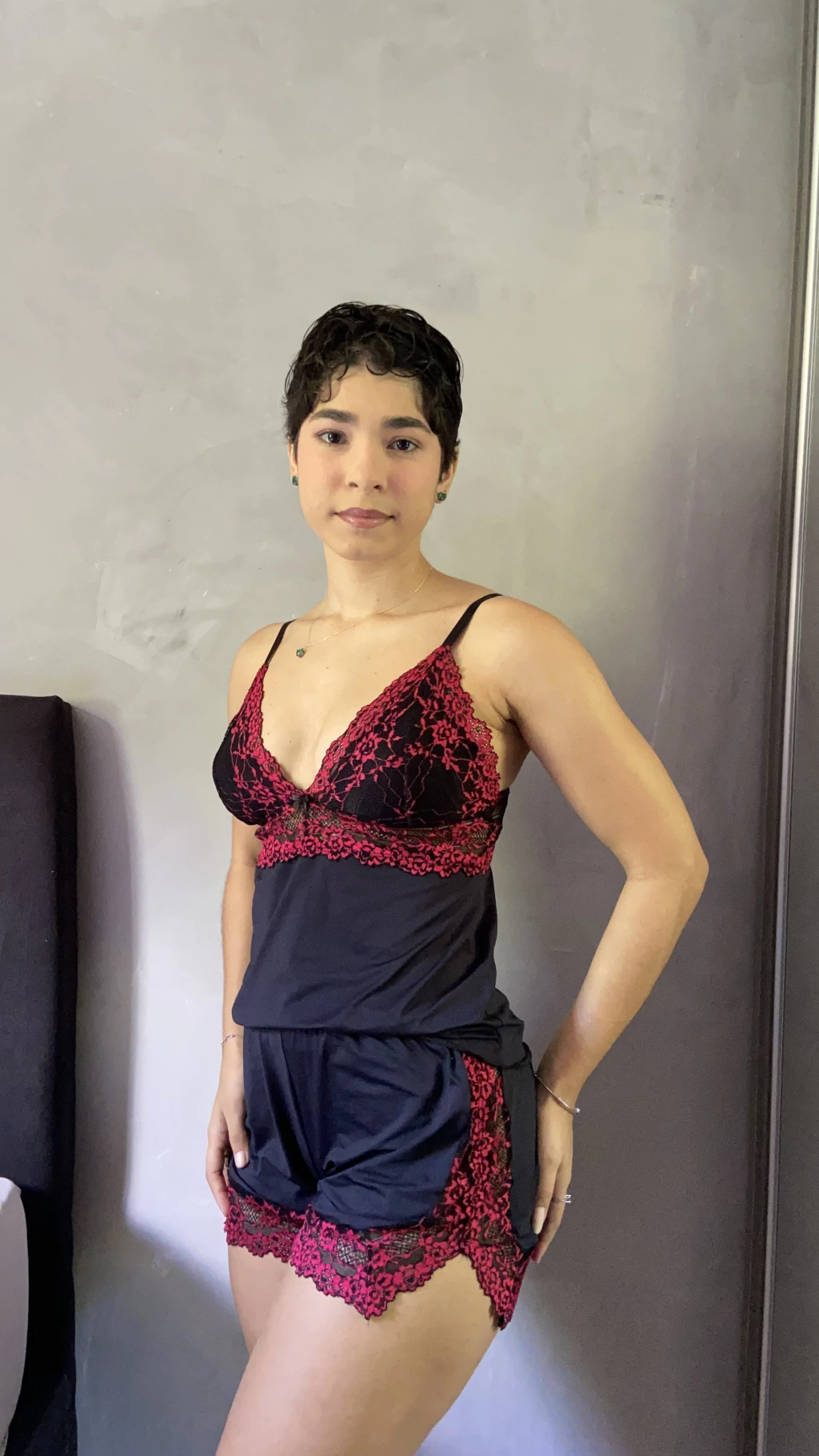Pijama Dani | preto c vermelho