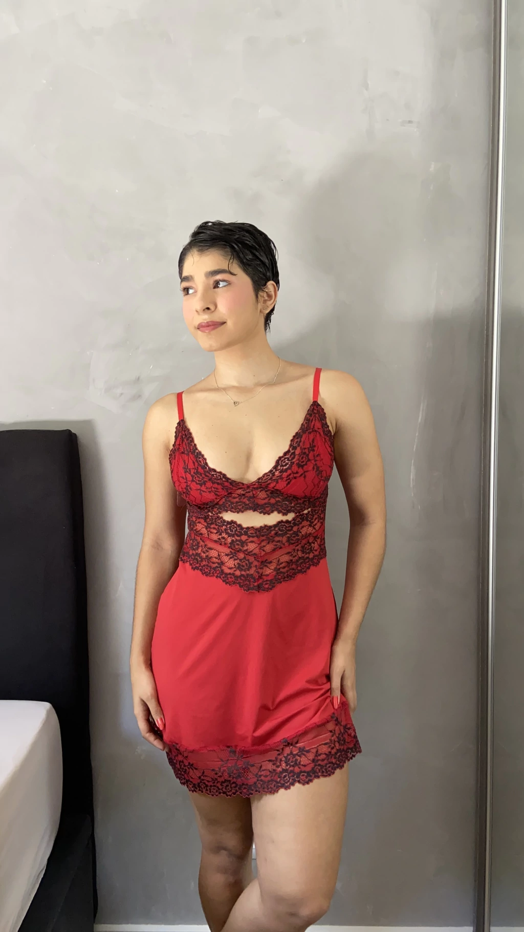 Camisola Carla | vermelho c preto