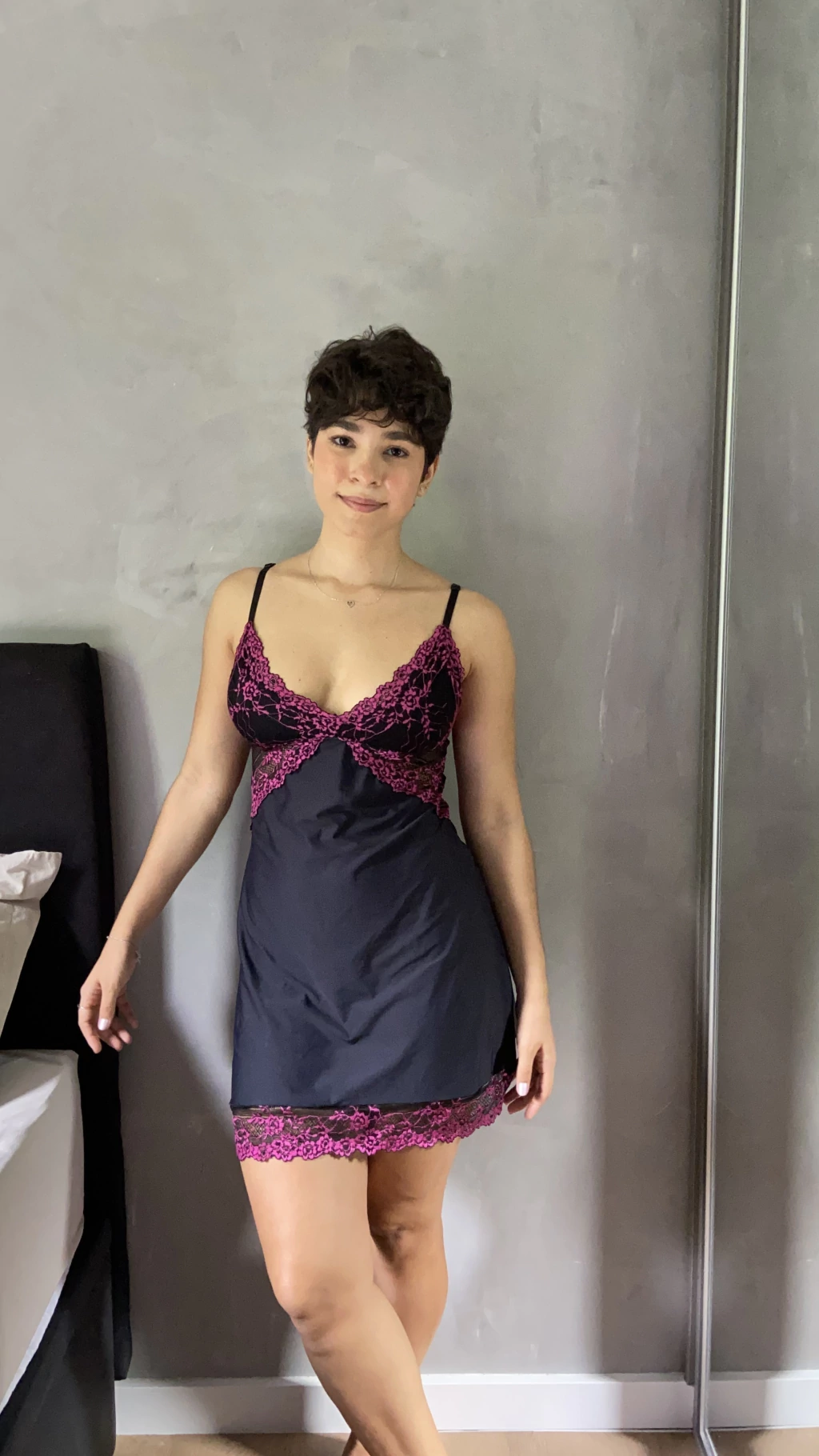 Camisola vitória | preto c fúcsia